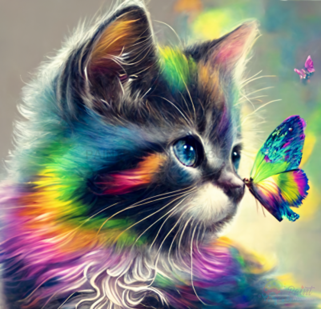 Kitty Butterfly Kisses Paint By Numbers Kit