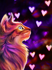 Thumbnail for Kitty With Hearts By Numbers Kit