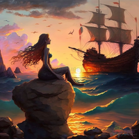 Thumbnail for Mermaid Pirate Dreams Paint By Numbers Kit
