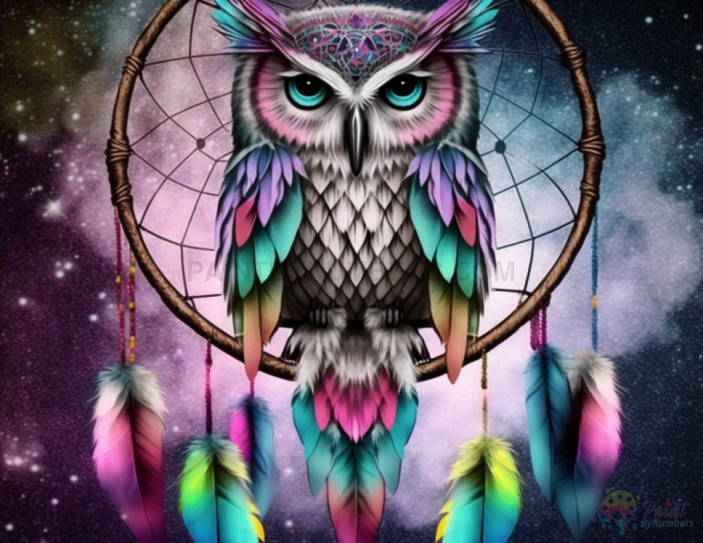 Multicolored Owl Dreamcatcher Paint By Numbers Kit