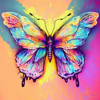 Thumbnail for Neon Butterfly Paint By Numbers Kit