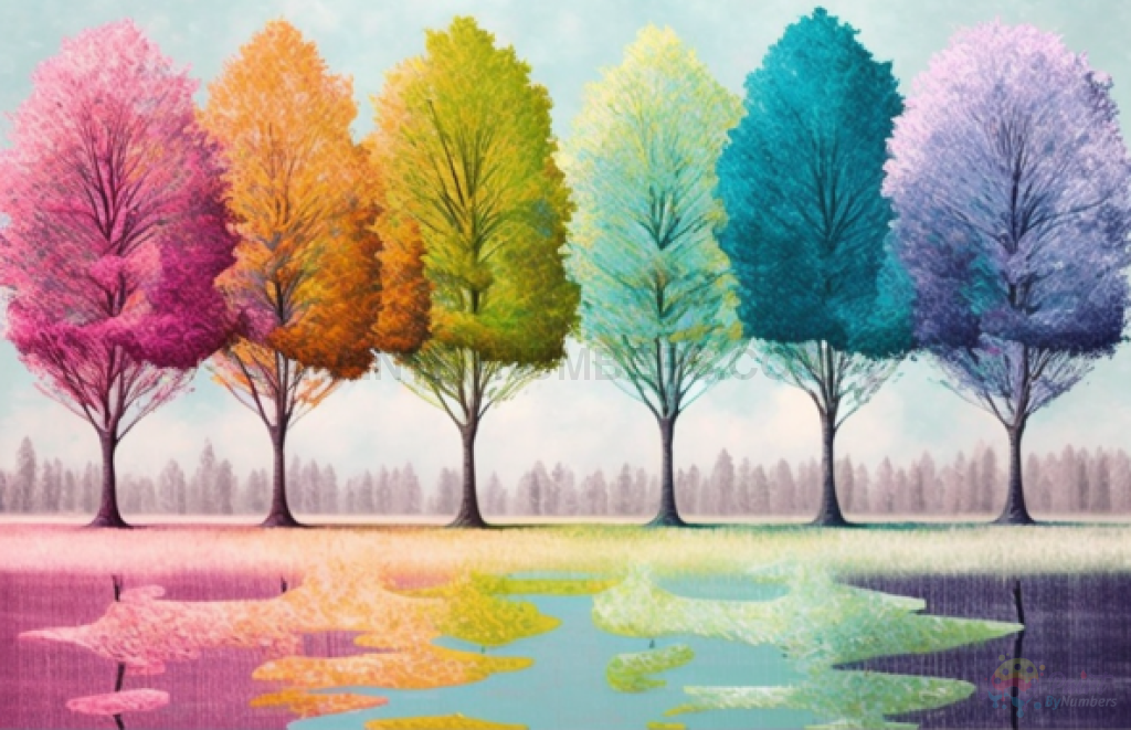 Pastel Trees Paint By Numbers Kit