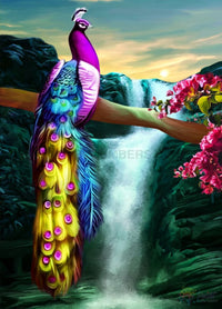 Thumbnail for Peacock Waterfall Paint By Numbers Kit