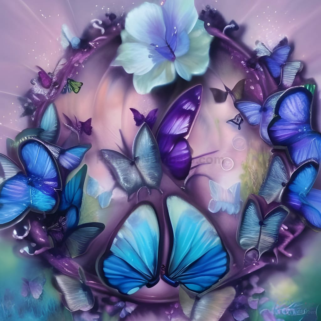 Purple Butterfly Peace Sign Paint By Numbers Kit