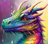 Thumbnail for Rainbow Raindrop Dragon Paint By Numbers Kit