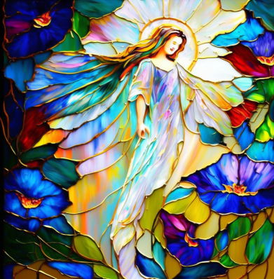 Stained Glass Guardian Angel
