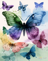 Thumbnail for Watercolor Butterflies Paint By Numbers Kit
