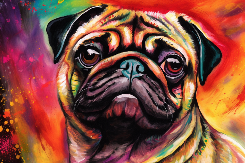 Watercolor Pug