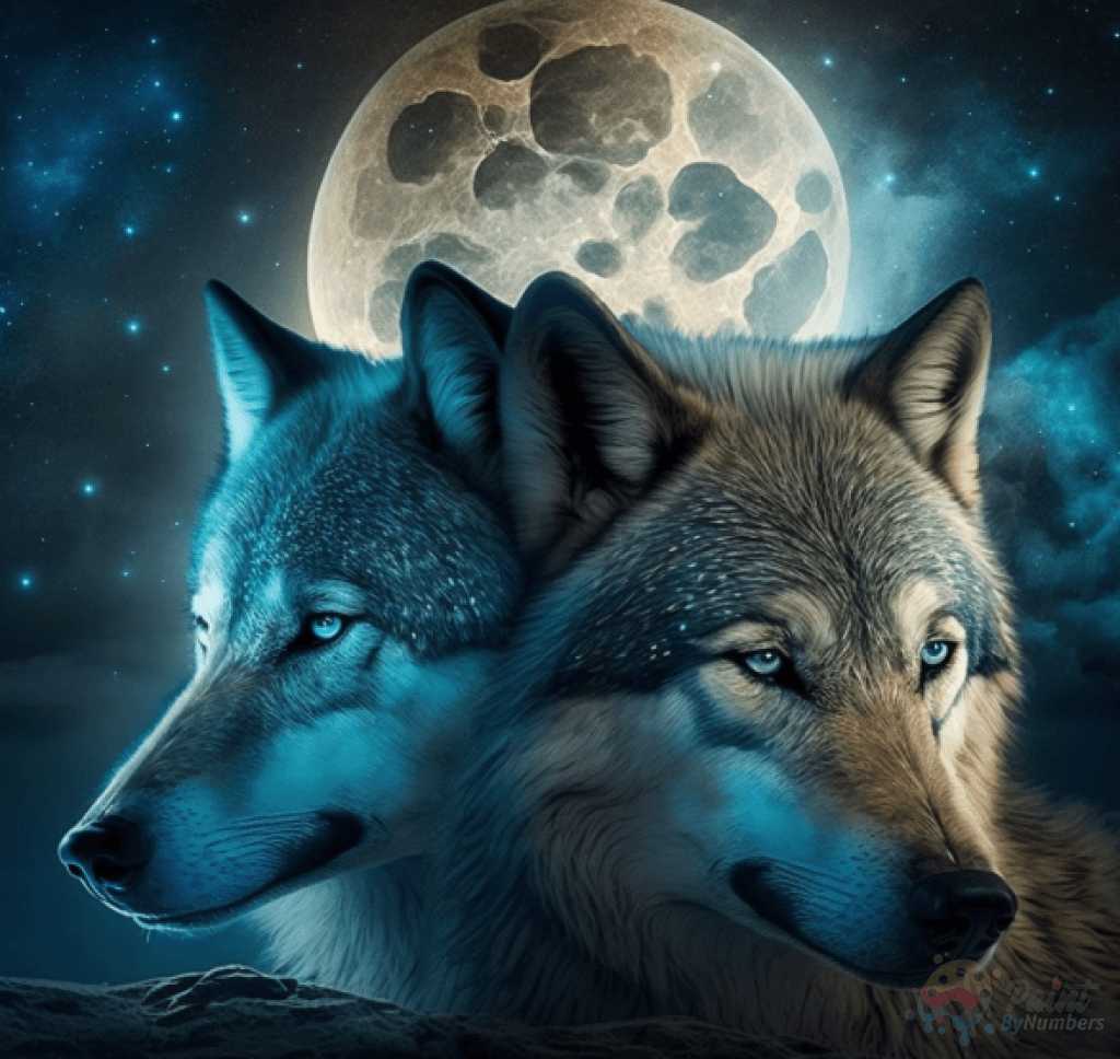 Wolves At Midnight Paint By Numbers Kit For Adults